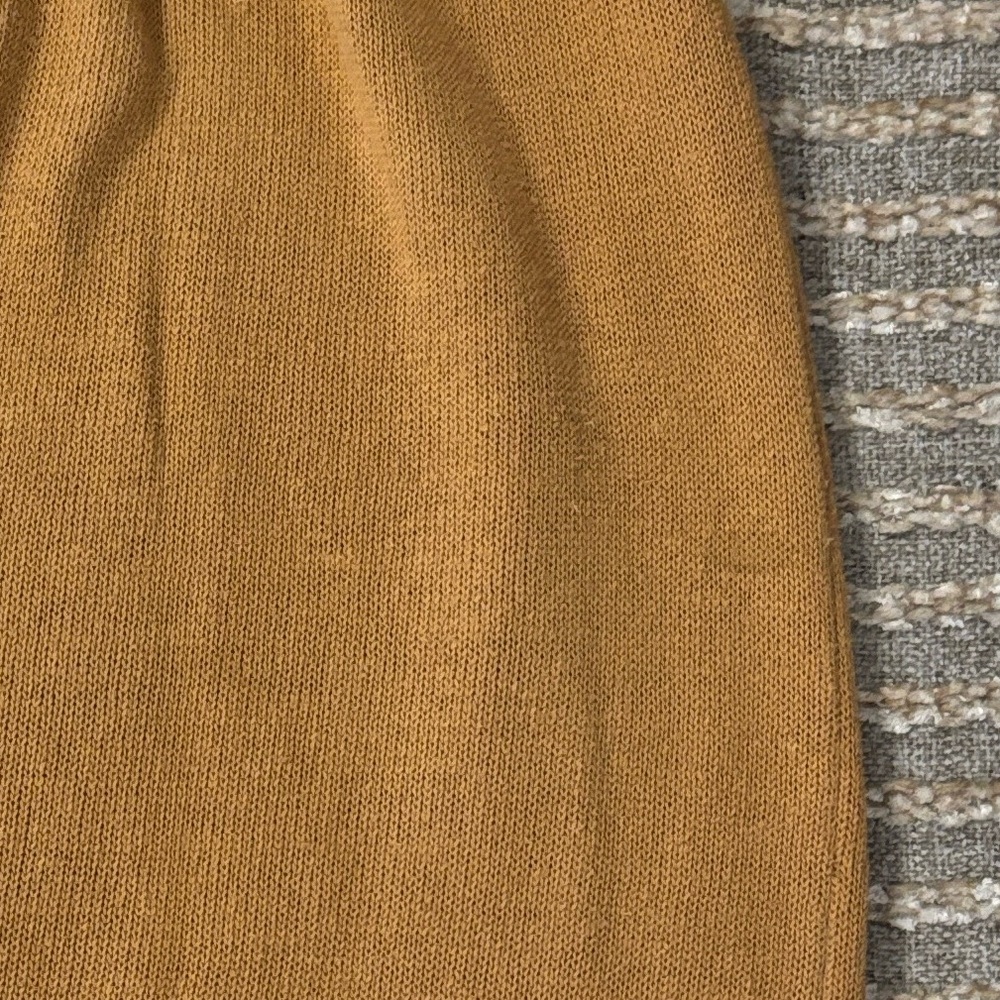 Christian Dior Vintage Mustard Ribbed Knit High Waist Pencil Midi Skirt Size M‎ - Picture 8 of 12